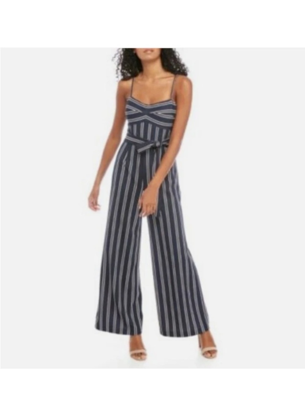 The Limited Navy and White Striped Spaghetti Strap Pantsuit